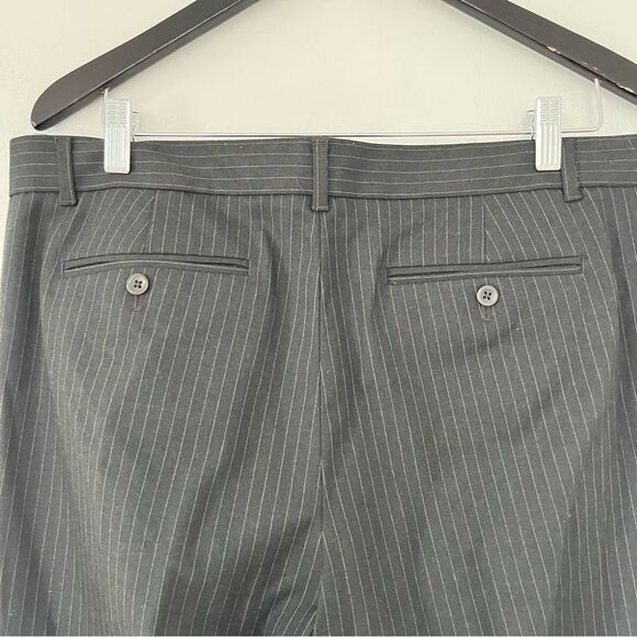 GAP Charcoal Pinstripe Slim Crop Stretch Flat Front Dress Pants - Picture 5 of 8